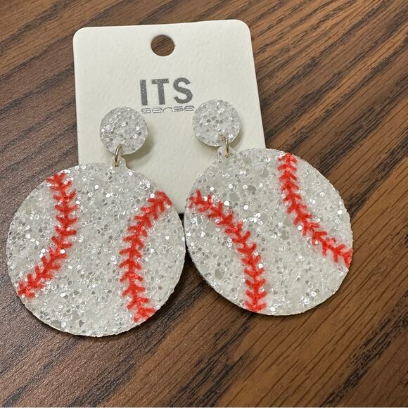 Jewelry - Glitter Baseball Earrings